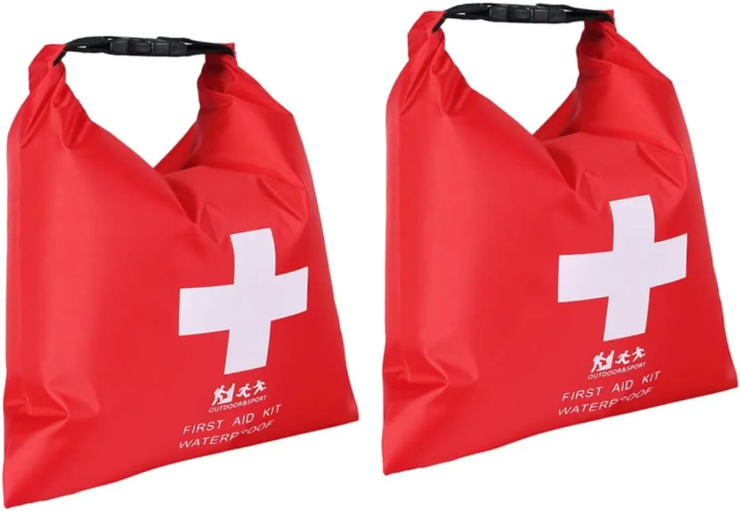 2Pcs First Aid Bag Durable Floating Storage Sack for Swimming Kayaking Rafting Outdoor Activities for Valuables Food Personal Items