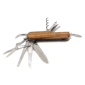 3 1/2" Folding Multi-Tool Knife - Zebra wood