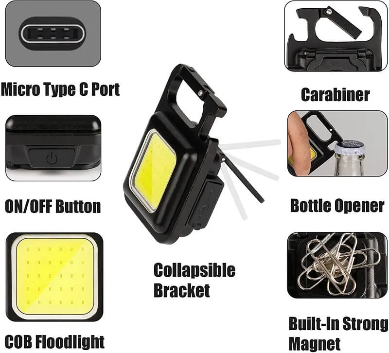 800 Lumens Rechargeable EDC Flashlight With Magnetic