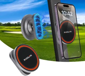 Aluminum Alloy Magnetic Golf Cart Phone Holder with N52 Magnets, Golf Cart Accessories Compatible with MagSafe iPhone 16 Pro Max Plus 15 14 13 12 Mini Fits EZGO Yamaha Club Car Icon, Coolest Golf Gift