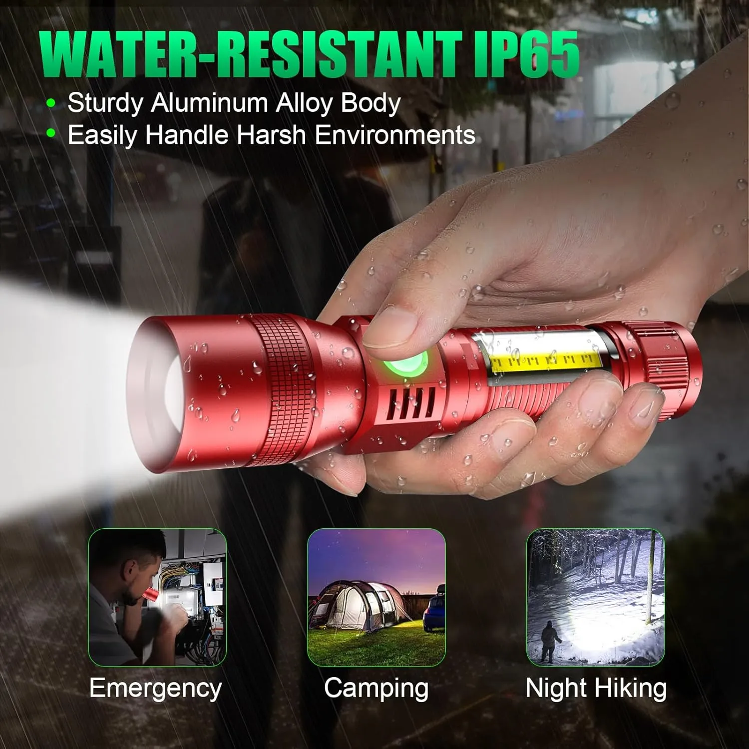Black Light Flashlight, 3 in-1 Rechargeable Flashlights, UV Light Magnetic LED Flashlight High Lumens, 7 Mode Camping Waterproof Flashlight for Pet Urine Detection (1pack Red)