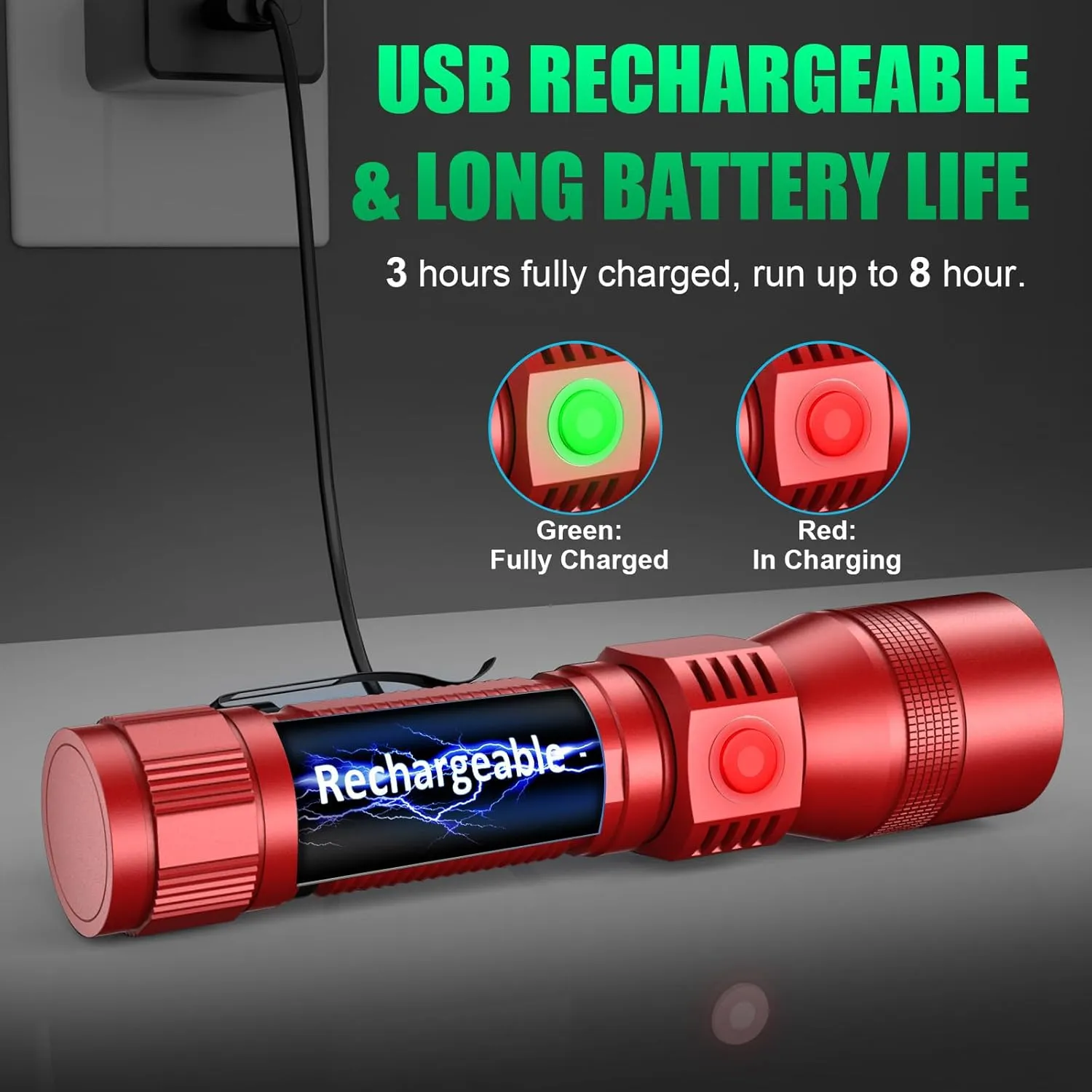 Black Light Flashlight, 3 in-1 Rechargeable Flashlights, UV Light Magnetic LED Flashlight High Lumens, 7 Mode Camping Waterproof Flashlight for Pet Urine Detection (1pack Red)