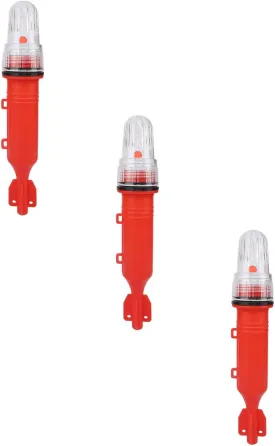 Boat Flares, Boat Flares Coast Guard Approved Marine, Intelligent Light Waterproof Emergency Flares for Fishing Nets,Buoys,Visual Distress Signals for Boating (3PC Red)