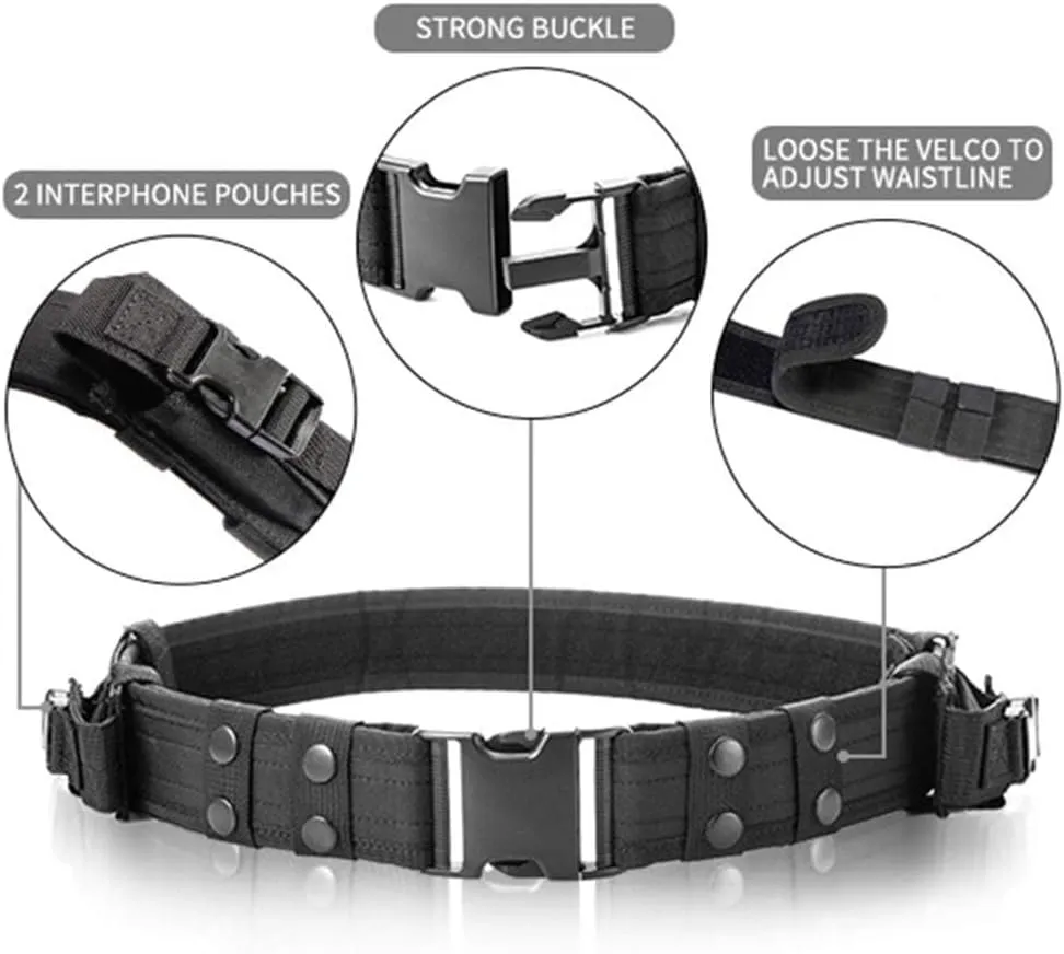 BOMTURN Tactical Vest Outdoor Ultra-Light Breathable Durable Mesh Airsoft Vest Adjustable Detachable Belt & Holster