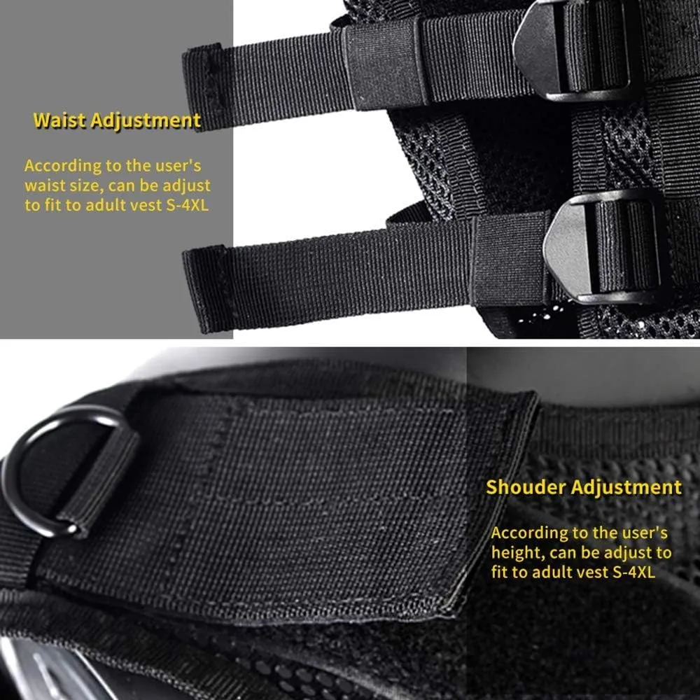 BOMTURN Tactical Vest Outdoor Ultra-Light Breathable Durable Mesh Airsoft Vest Adjustable Detachable Belt & Holster
