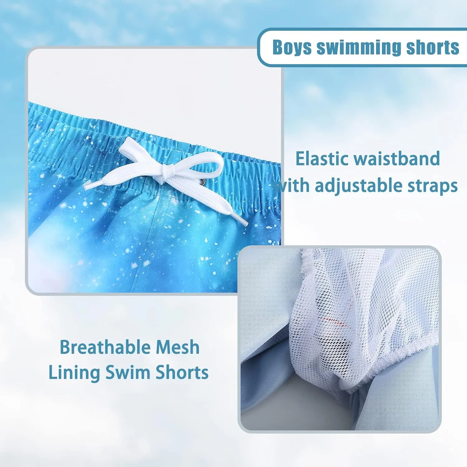 Boys Swim Trunks Quick Dry Swim Shorts for Kids Boys Beach Board Shorts Summer Surfing Swimwear 3-16 Years