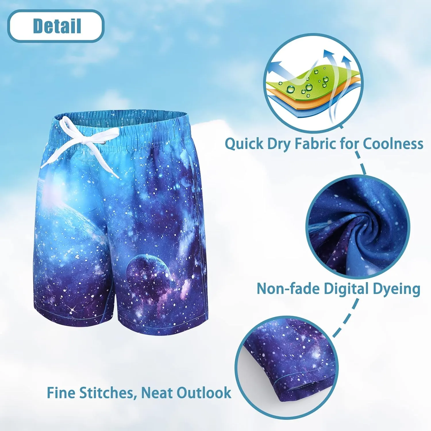 Boys Swim Trunks Quick Dry Swim Shorts for Kids Boys Beach Board Shorts Summer Surfing Swimwear 3-16 Years
