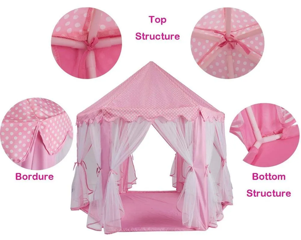 Children's pop up Tent Fairy Princess Castle Playhouse Cubby Toy Tent Pop Up-imagination play