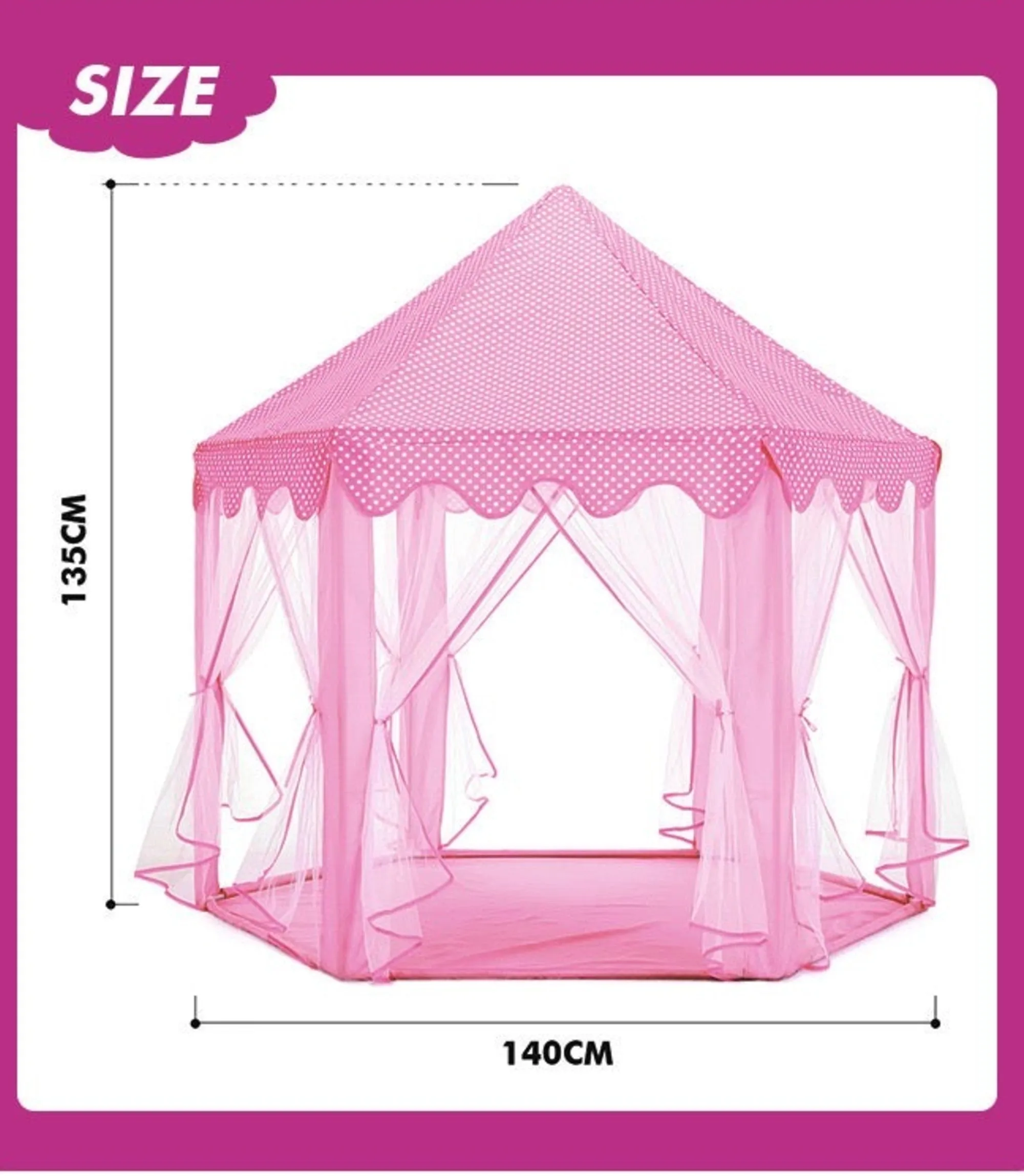 Children's pop up Tent Fairy Princess Castle Playhouse Cubby Toy Tent Pop Up-imagination play