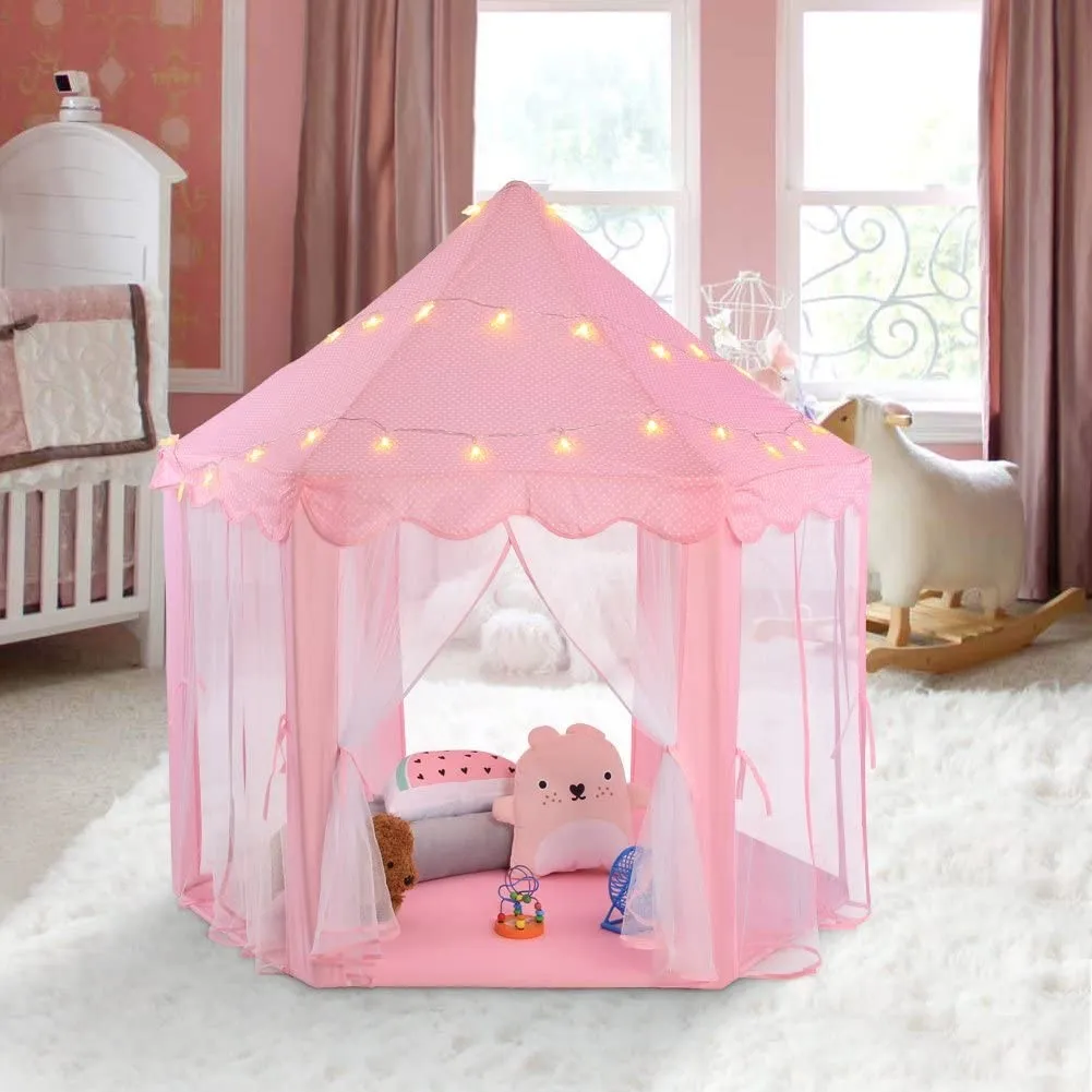 Children's pop up Tent Fairy Princess Castle Playhouse Cubby Toy Tent Pop Up-imagination play