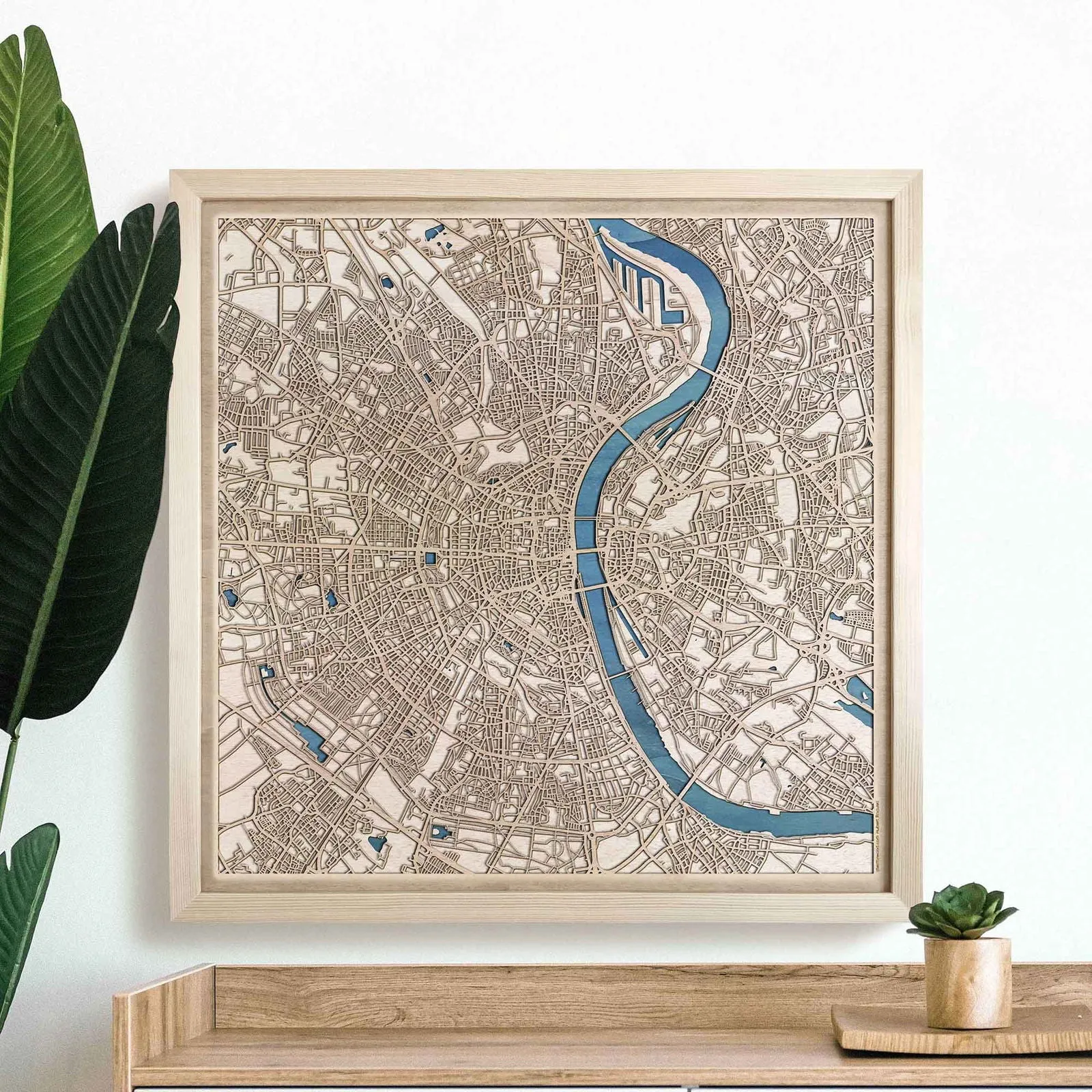 Cologne Wooden Map