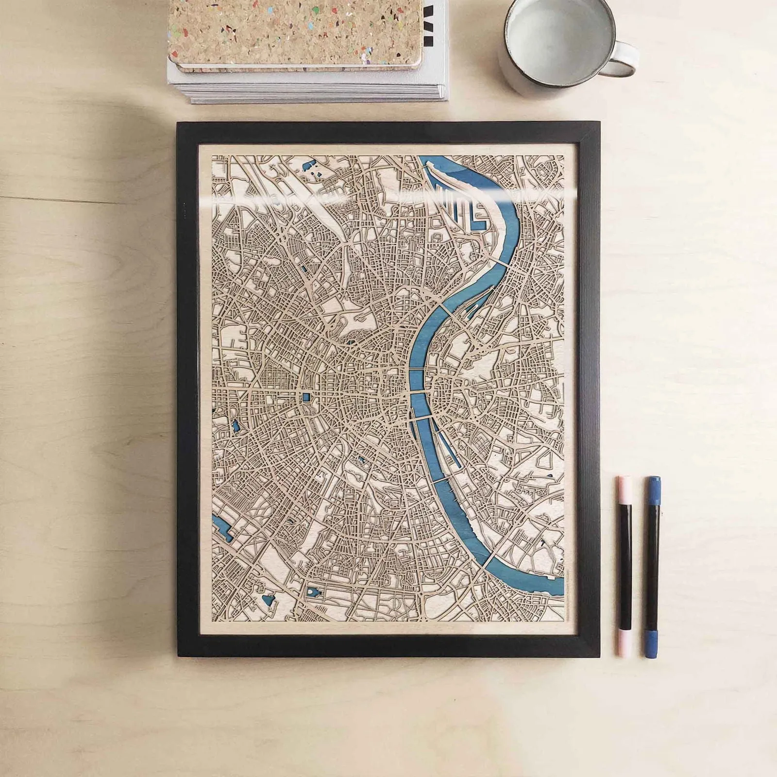 Cologne Wooden Map