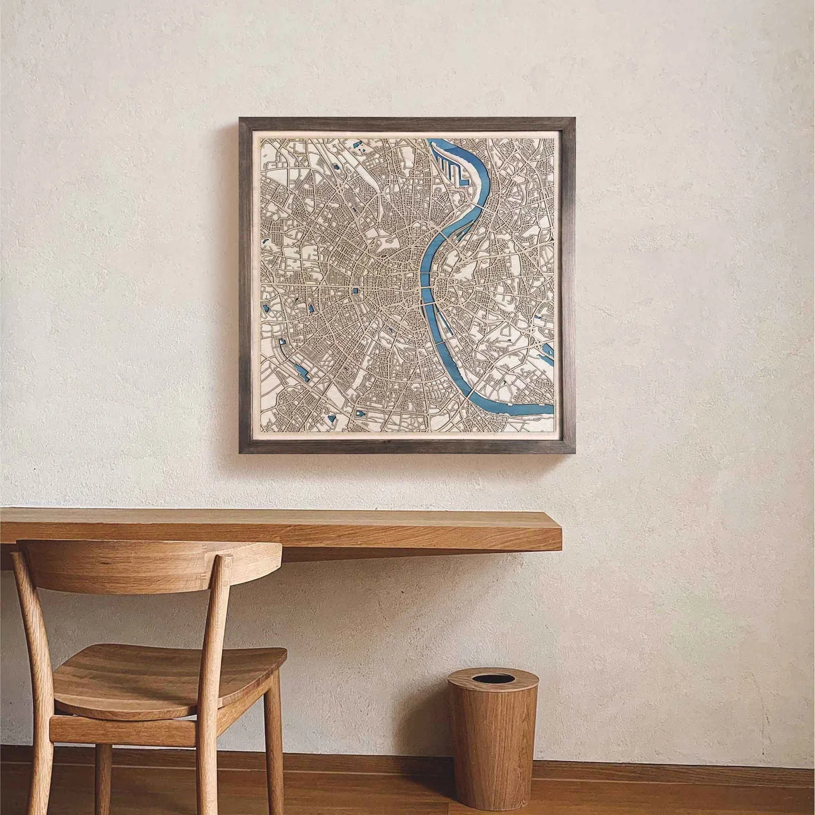 Cologne Wooden Map