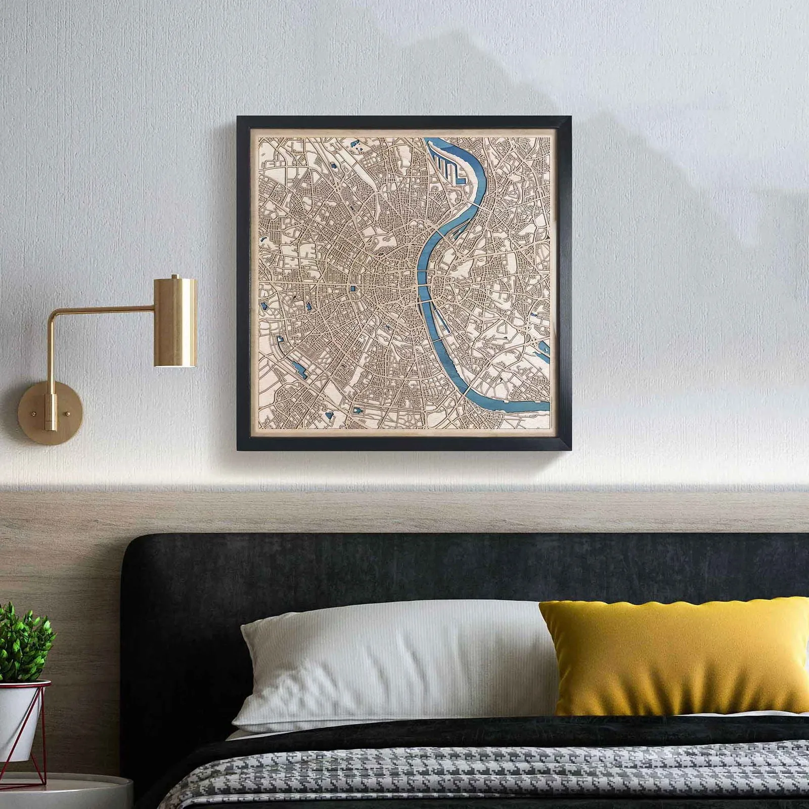 Cologne Wooden Map