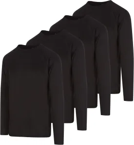 DARESAY 4-Pack: Mens Long Sleeve Tee Shirts, Long Sleeve Shirts for Men Pack of 4, Dri Fit Shirts for Men