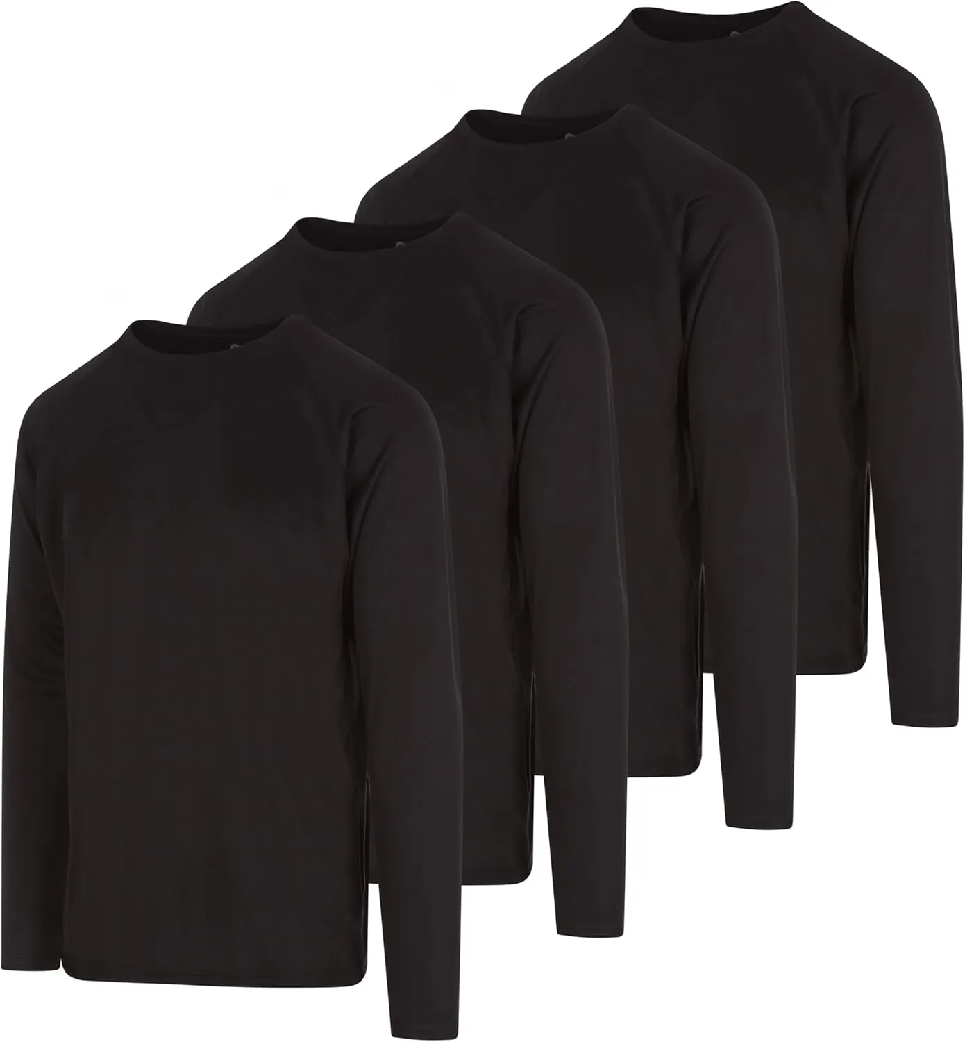 DARESAY 4-Pack: Mens Long Sleeve Tee Shirts, Long Sleeve Shirts for Men Pack of 4, Dri Fit Shirts for Men