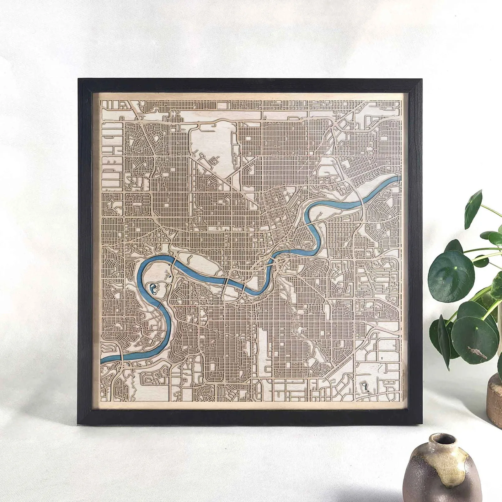 Edmonton Wooden Map
