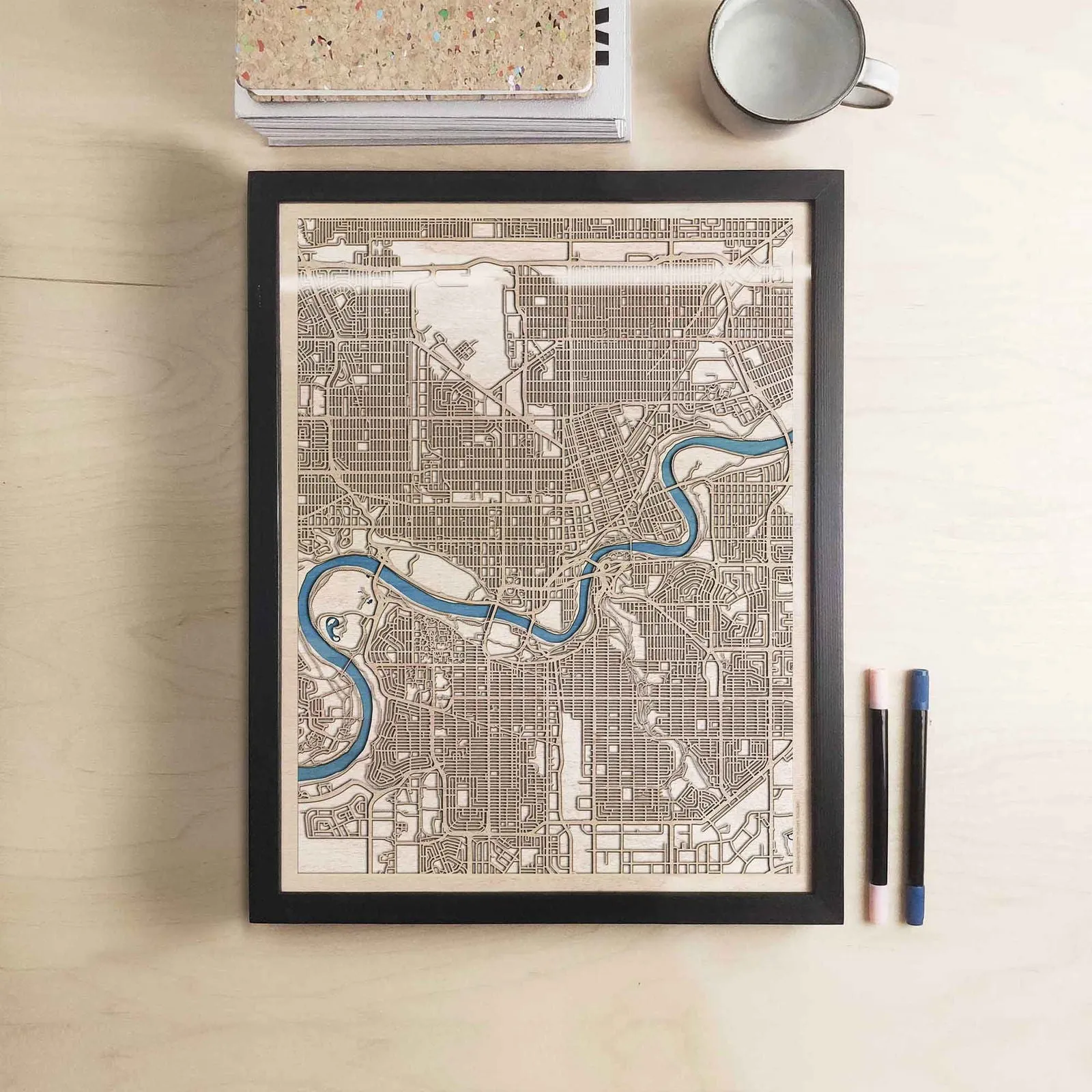 Edmonton Wooden Map
