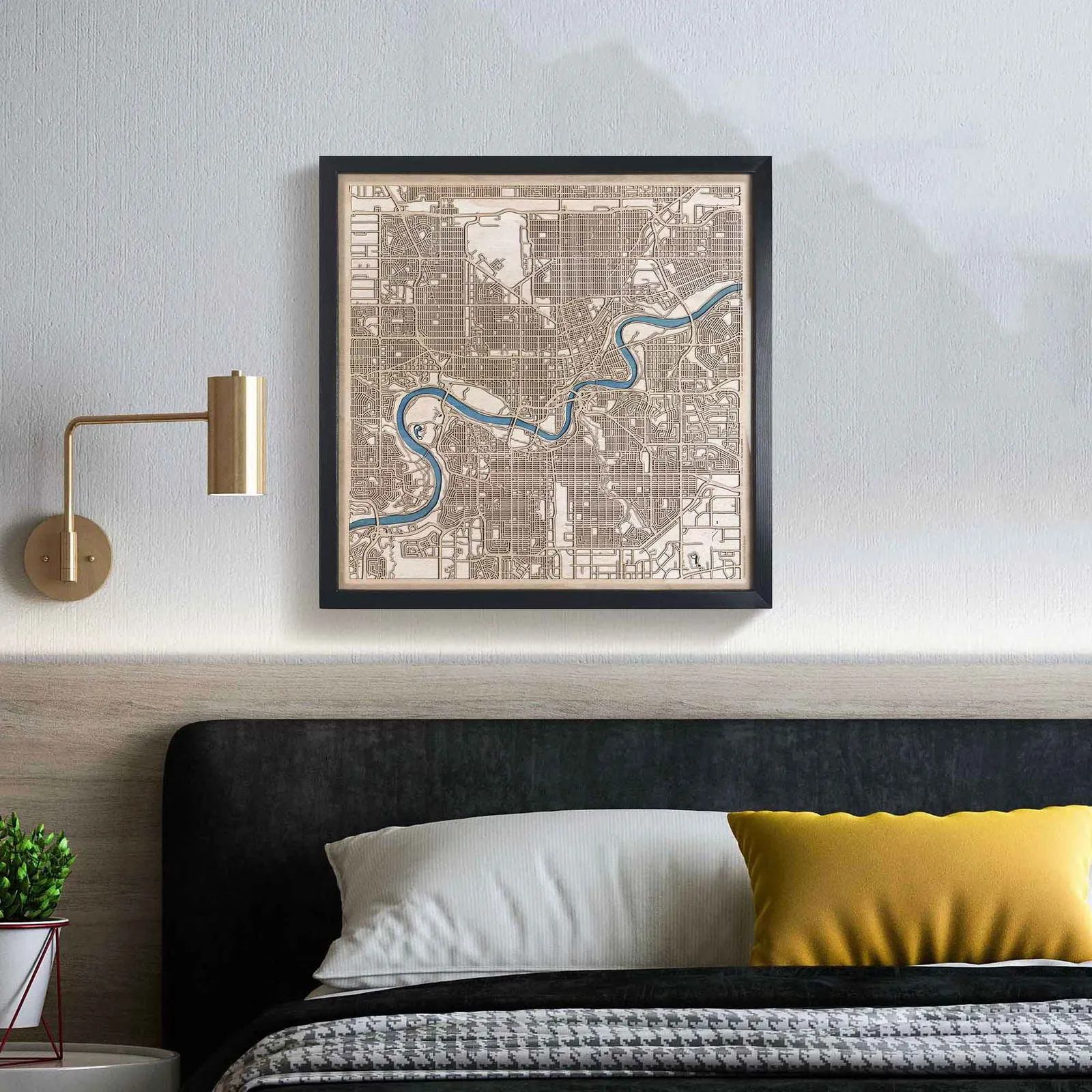 Edmonton Wooden Map