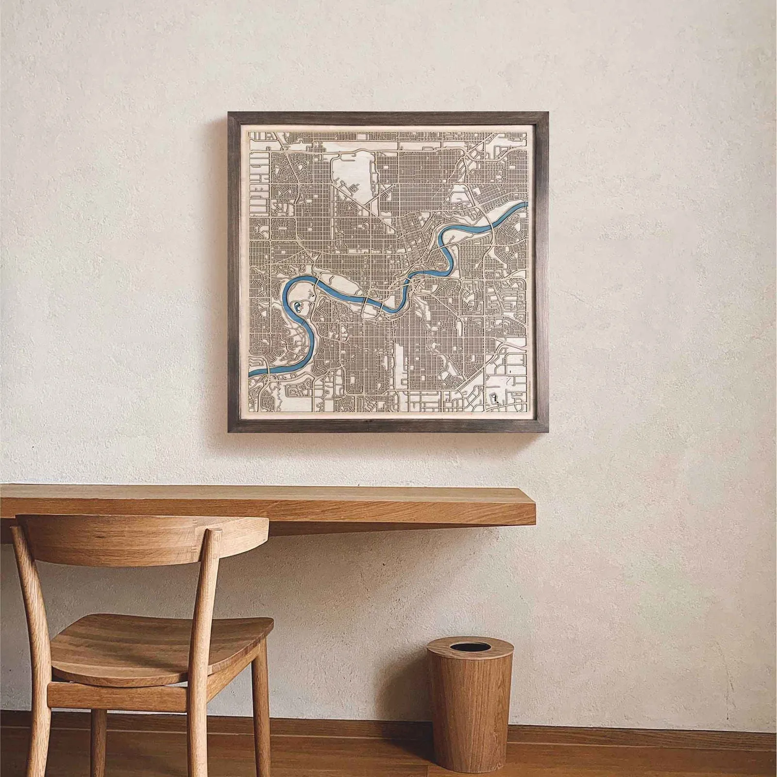 Edmonton Wooden Map