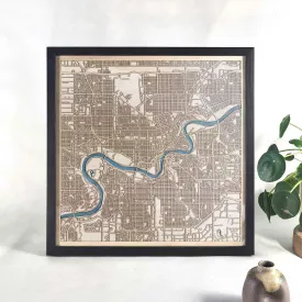 Edmonton Wooden Map