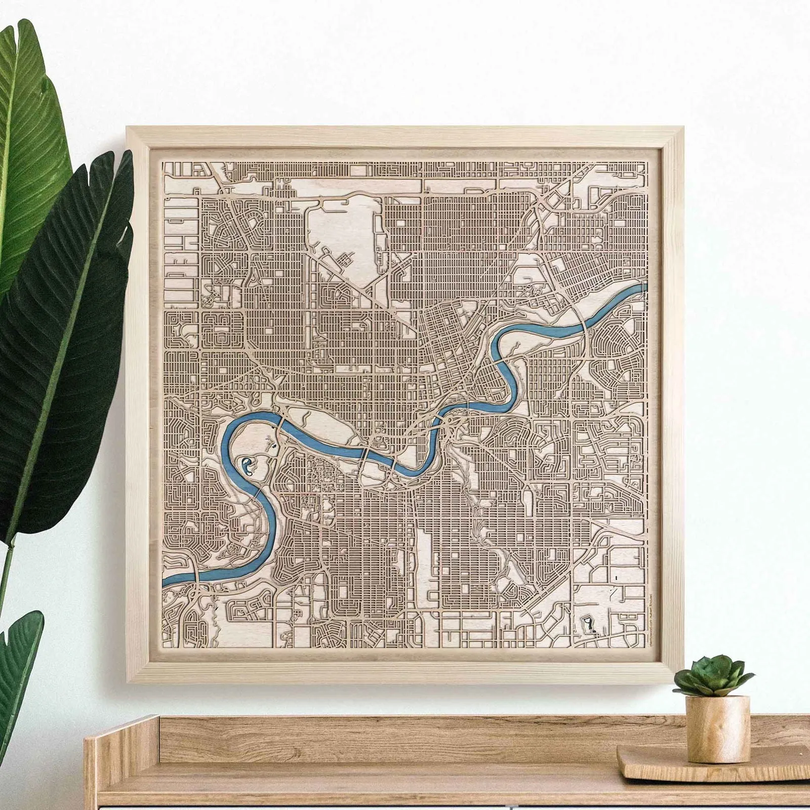 Edmonton Wooden Map