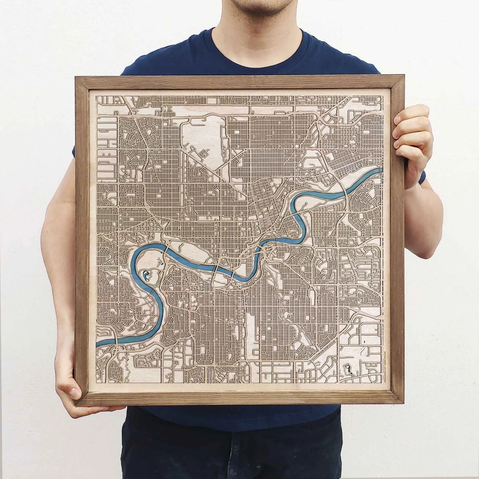 Edmonton Wooden Map