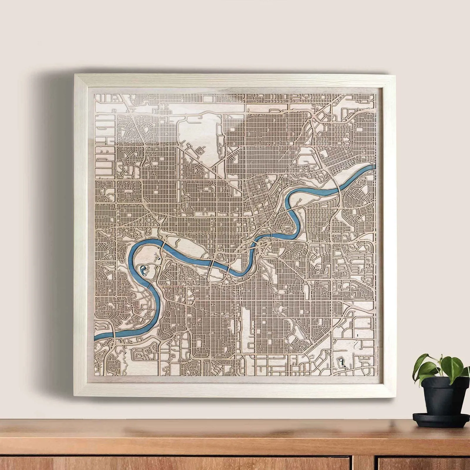 Edmonton Wooden Map