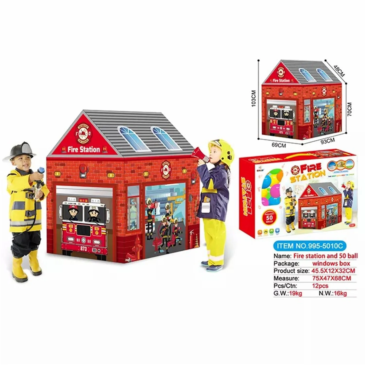 Firemen Kids Play Tent/Tent for Kids Indoor Outdoor Children Play Tent