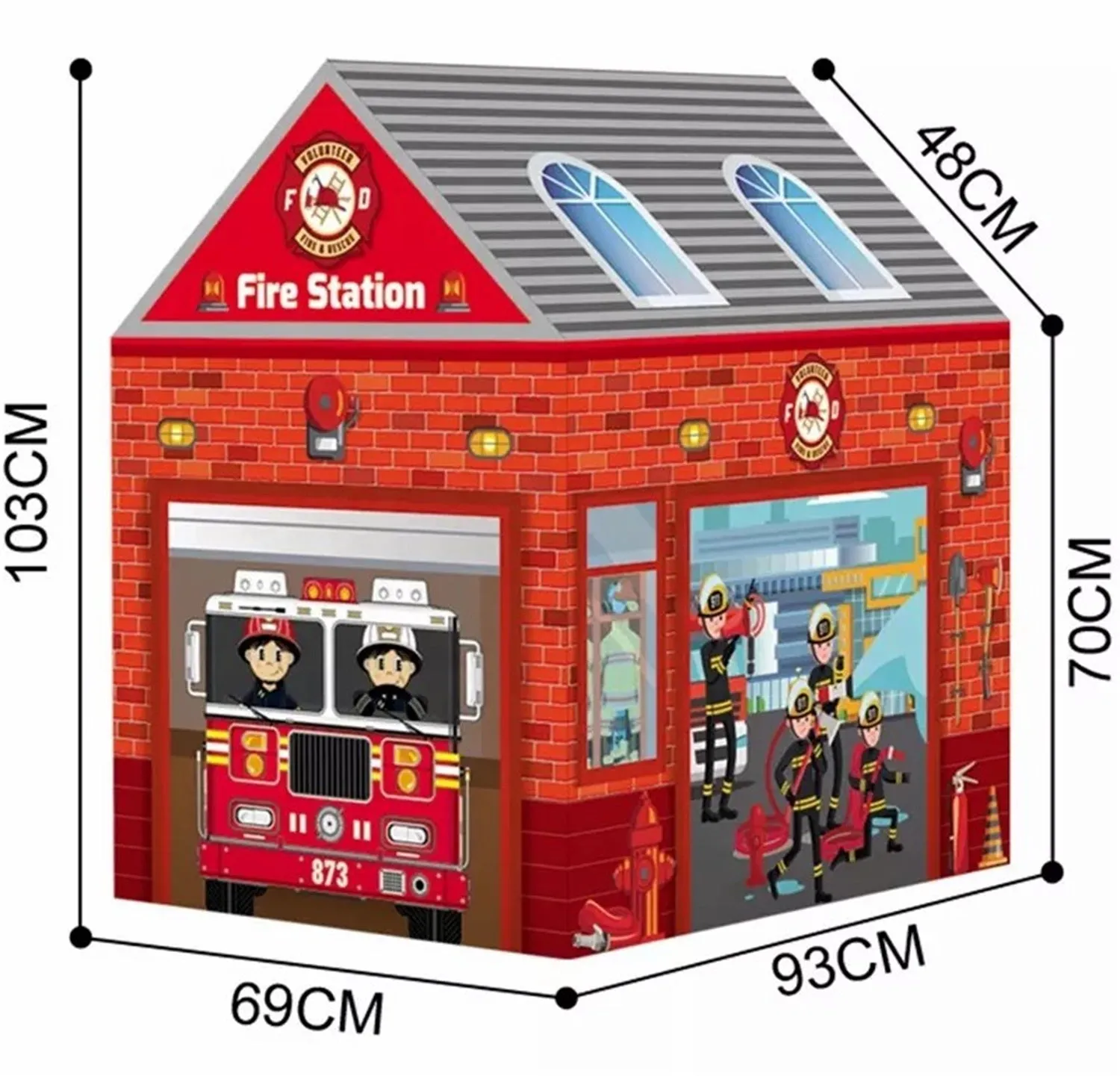 Firemen Kids Play Tent/Tent for Kids Indoor Outdoor Children Play Tent