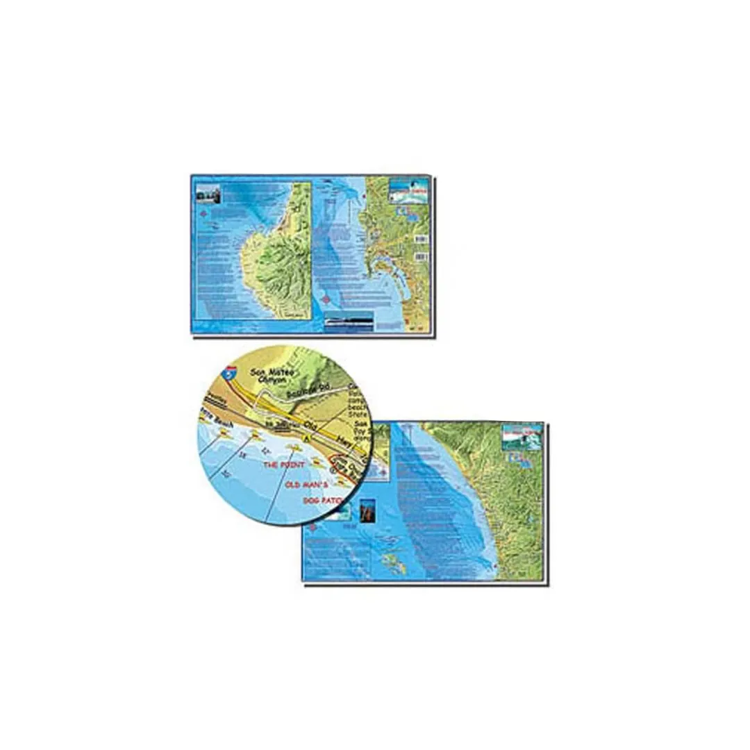 Franko's Maps, Franko's Surf Maps, Surf Maps, Surfing Maps, Orange County Surfing, OC Surf, Surf Spots, Authorized Dealer Full Warranty, Orange Surfing, Fold-Up