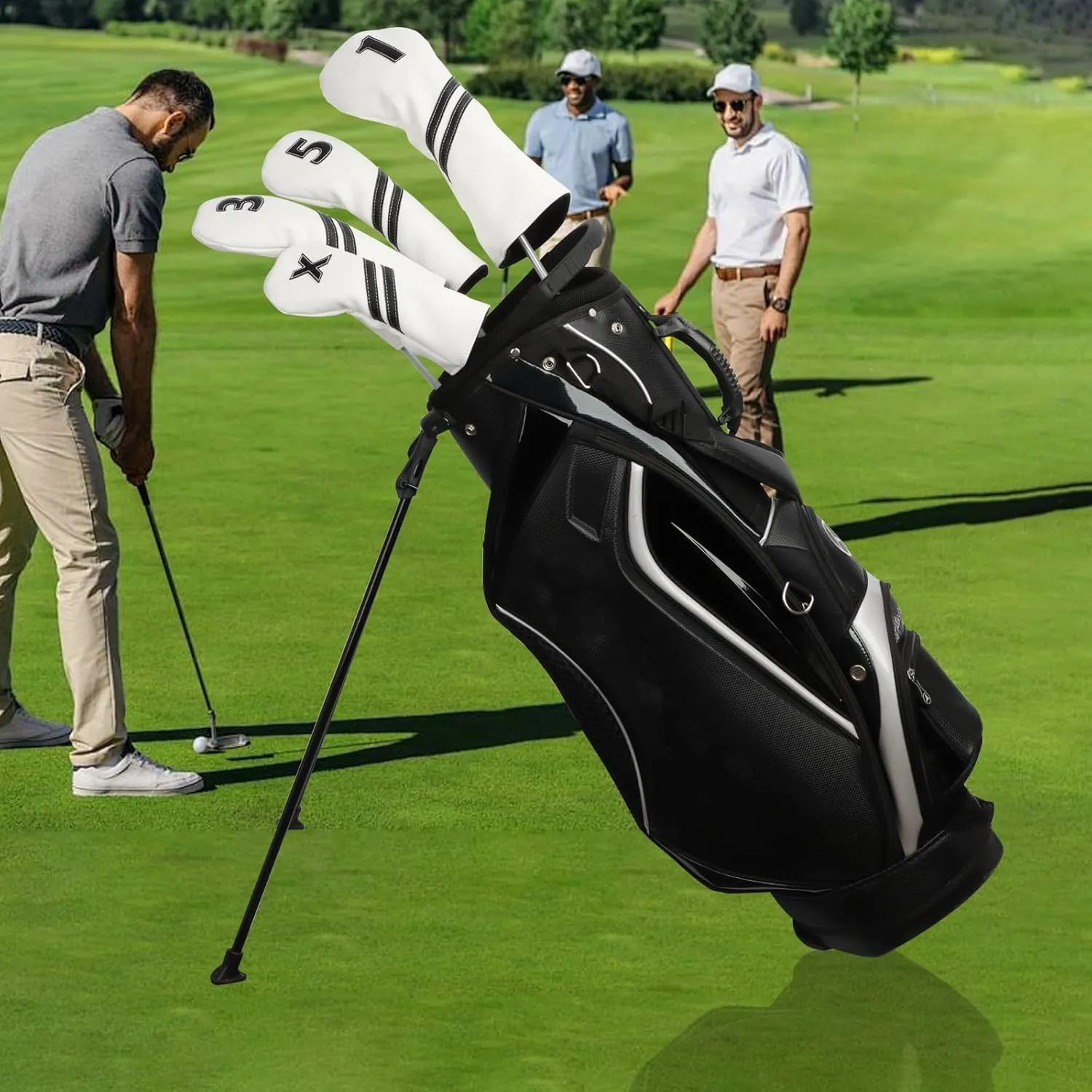 Golf Club Covers,4pcs or 1pc Golf Head Covers for Woods and Driver Fairway Hybrids Women Men