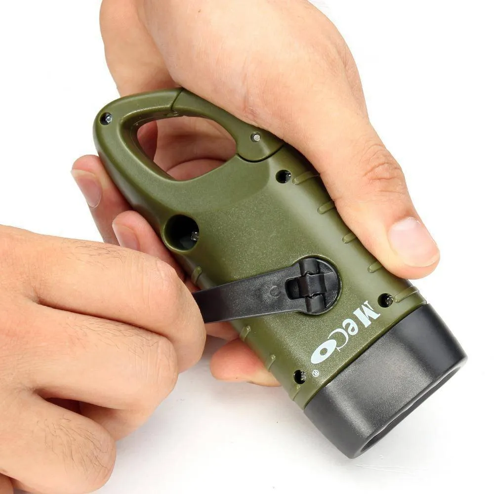 Hand Crank Solar LED Flashlight - Emergency Rechargeable Dynamo Torch