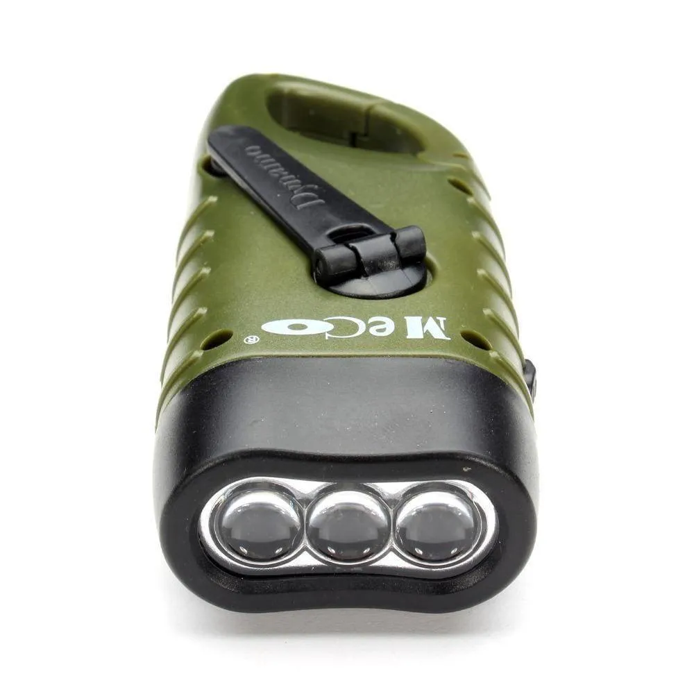 Hand Crank Solar LED Flashlight - Emergency Rechargeable Dynamo Torch
