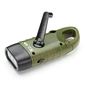 Hand Crank Solar LED Flashlight - Emergency Rechargeable Dynamo Torch