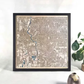 Indianapolis Wooden Map