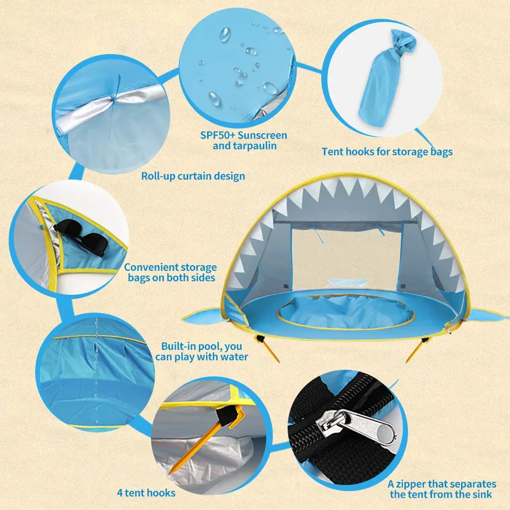 Infant Beach Pop up Tent - UPF 50  Beach Tent for Infants, The Best Infant Beach Tent With Pool