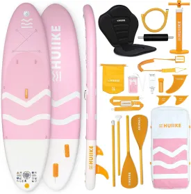Inflatable Paddle Board with Premium Accessories - HUIIKE | Inflatable Paddle Boards for Adults with Kayak Seat and 2-in-1 Oar | Stand Up Paddleboard Great Stability Resistance | Stand-up Paddleboards