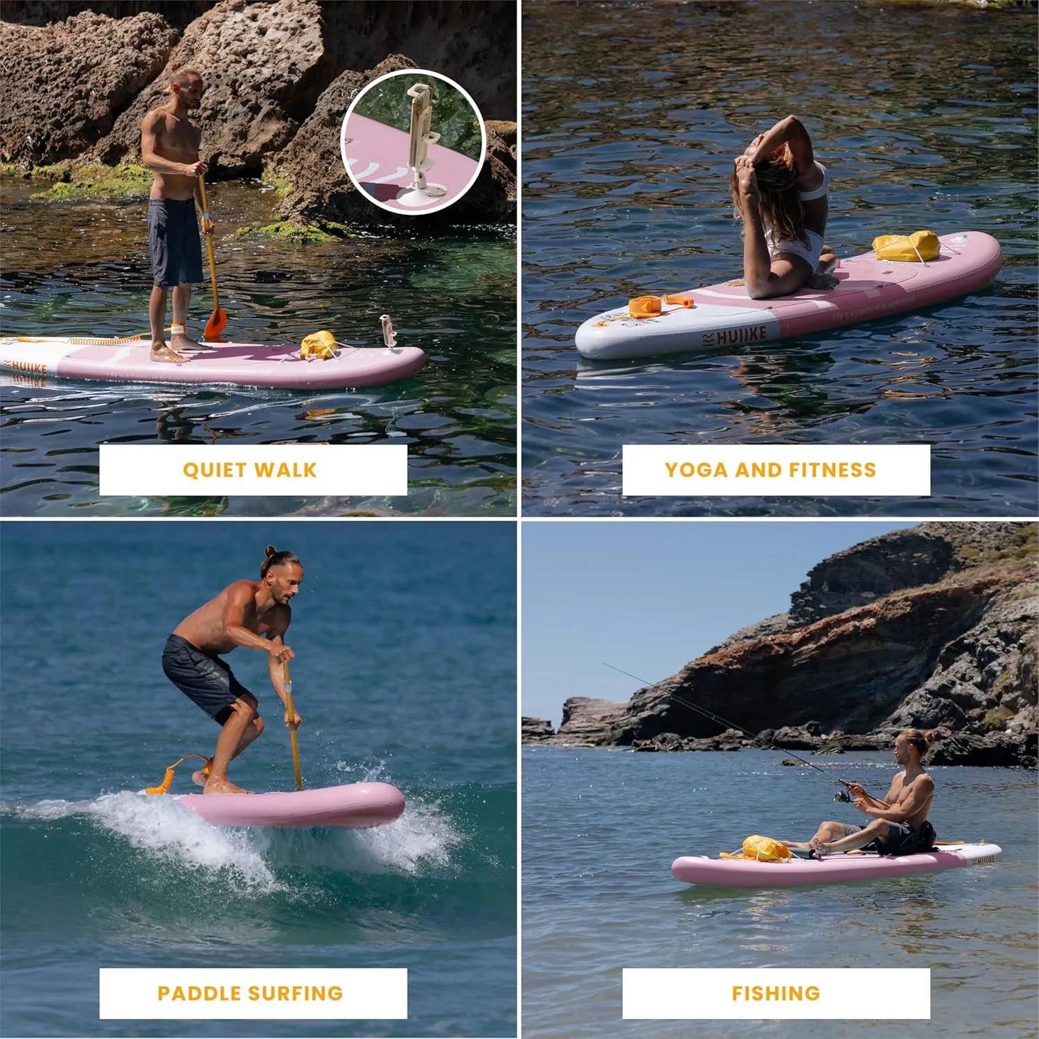 Inflatable Paddle Board with Premium Accessories - HUIIKE | Inflatable Paddle Boards for Adults with Kayak Seat and 2-in-1 Oar | Stand Up Paddleboard Great Stability Resistance | Stand-up Paddleboards