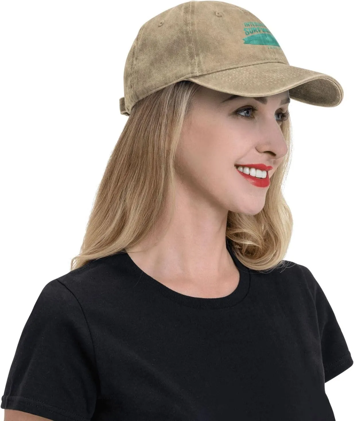 International Surfing Day Fonts and Surfboards Baseball Cap for Men Women Hats Adjustable Denim Hat Dad Hat