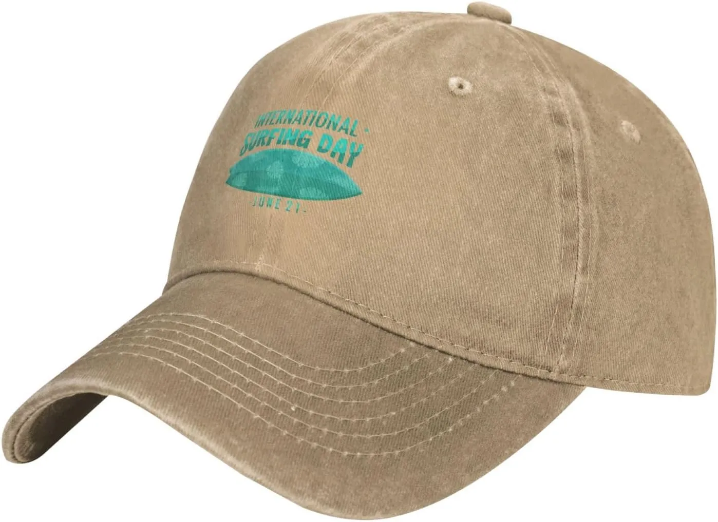 International Surfing Day Fonts and Surfboards Baseball Cap for Men Women Hats Adjustable Denim Hat Dad Hat