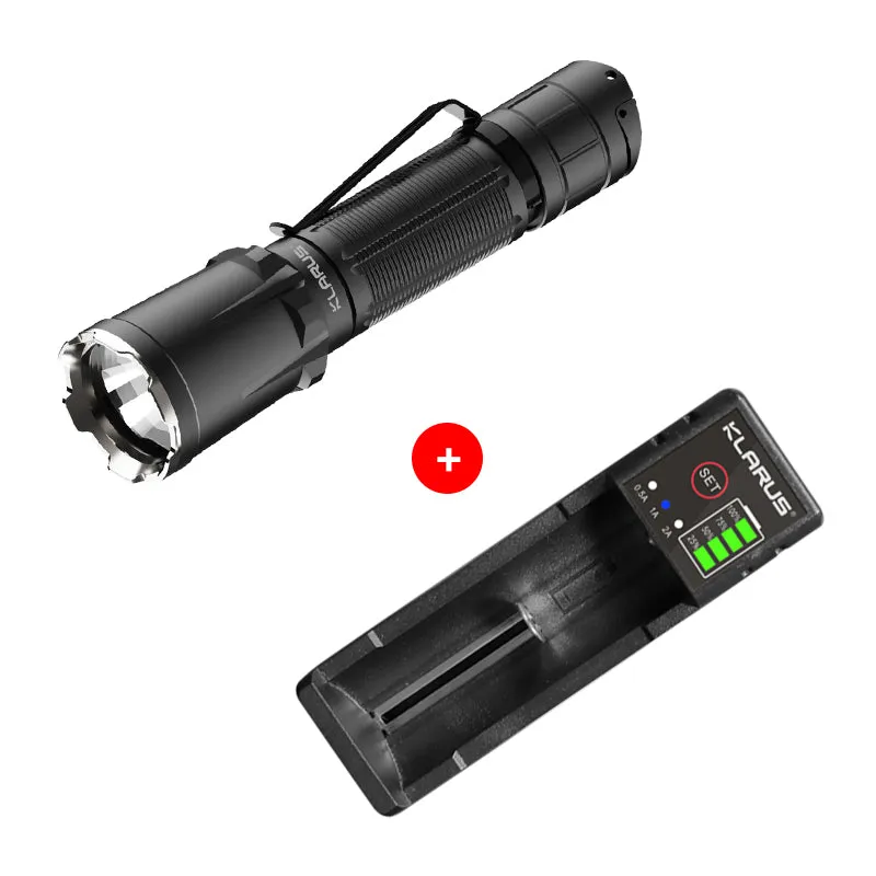 KLARUS XT11GT PRO-V2 Rapid Reaction Extreme Output Dual-switch 3300 Lumens Rechargeable Tactical Flashlight