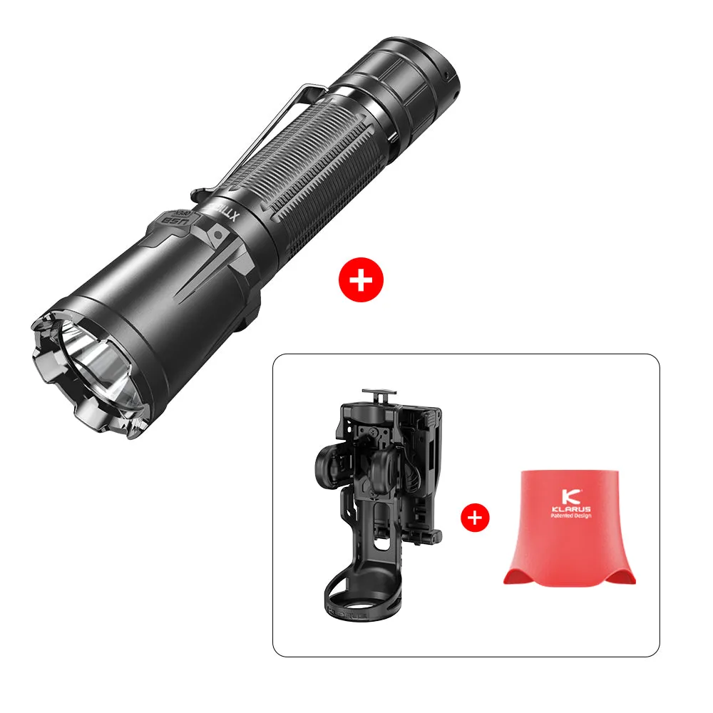 KLARUS XT11GT PRO-V2 Rapid Reaction Extreme Output Dual-switch 3300 Lumens Rechargeable Tactical Flashlight