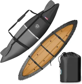 LIBZAKI Kayak Cover Accessories/Canoe Cover, Upgraded Thickened Waterproof & UV Protection SUP Paddle Boards Cover for Indoor/Outdoor StorageFits 9ft-18ft Kayaks 3 Colors