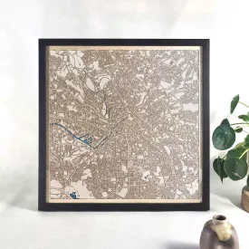 Manchester Wooden Map