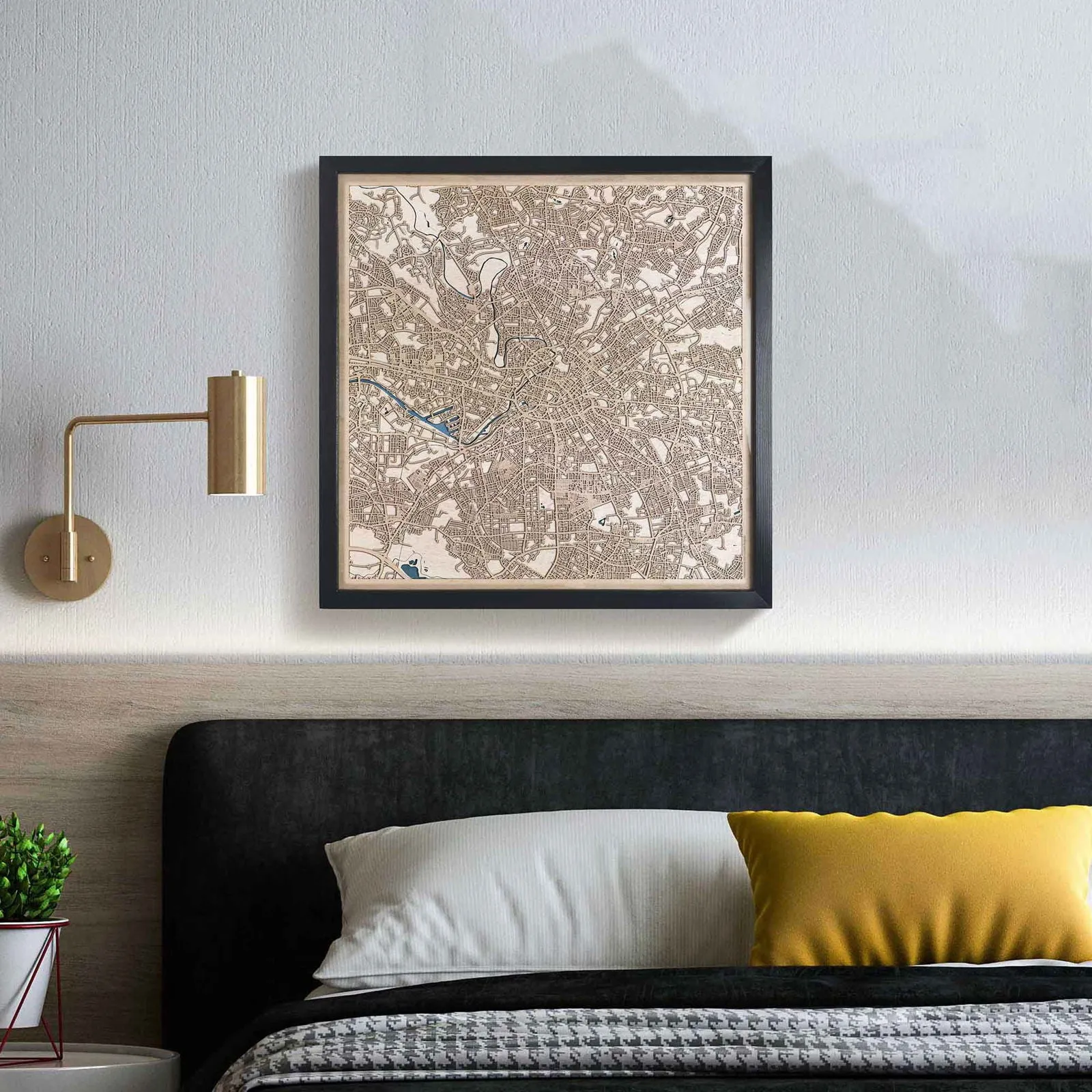 Manchester Wooden Map