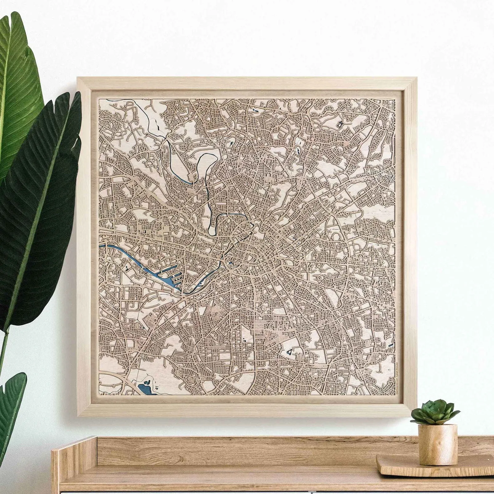 Manchester Wooden Map
