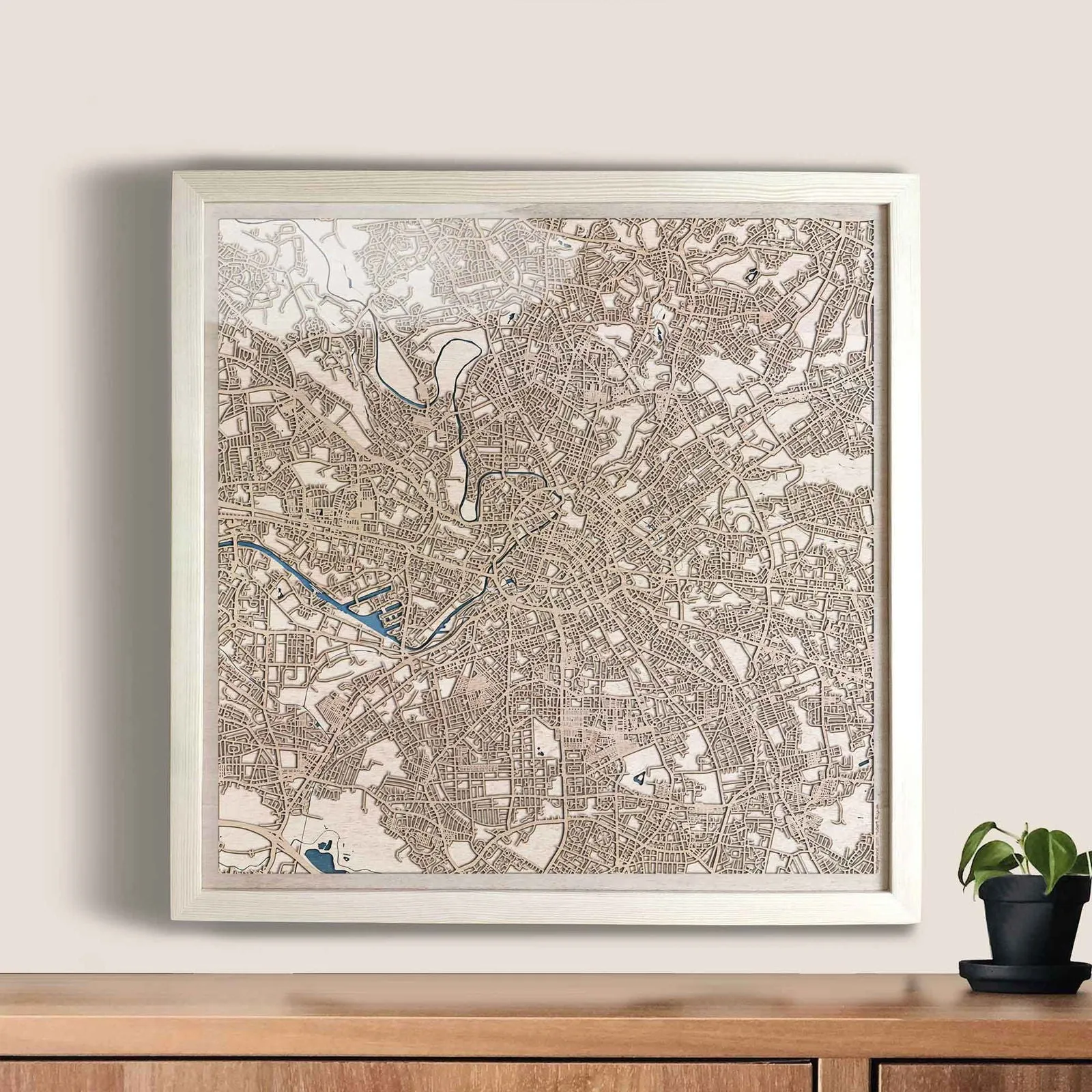 Manchester Wooden Map