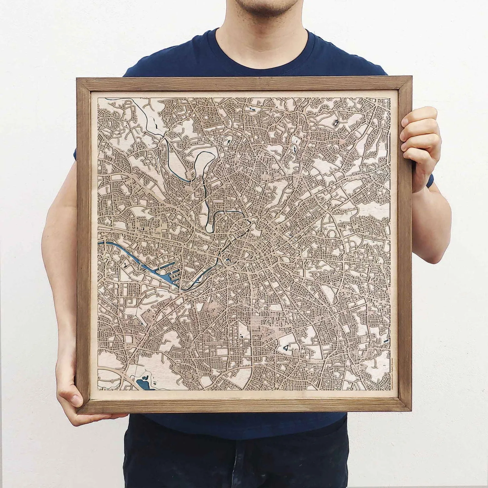 Manchester Wooden Map