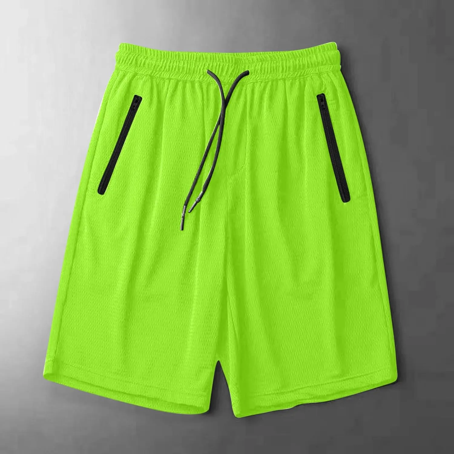 Mens Gym Shorts Mesh Breathable Quick-Dry Basketball Shorts Lightweight Running Sport Half Pants with Zipper Pockets